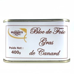 Bloc de foie gras de canard conserve 400 grs